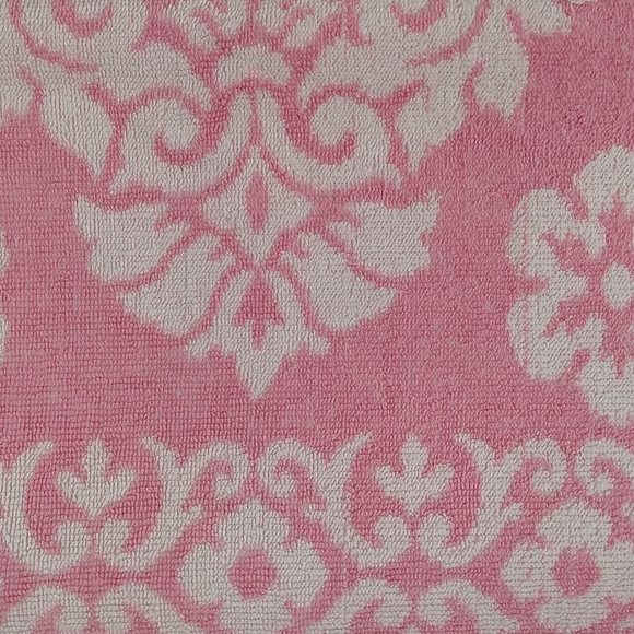 Vintage 80s St Marys Pink And White Floral Cotton Towels Set Of 2 - Picture 5 of 8